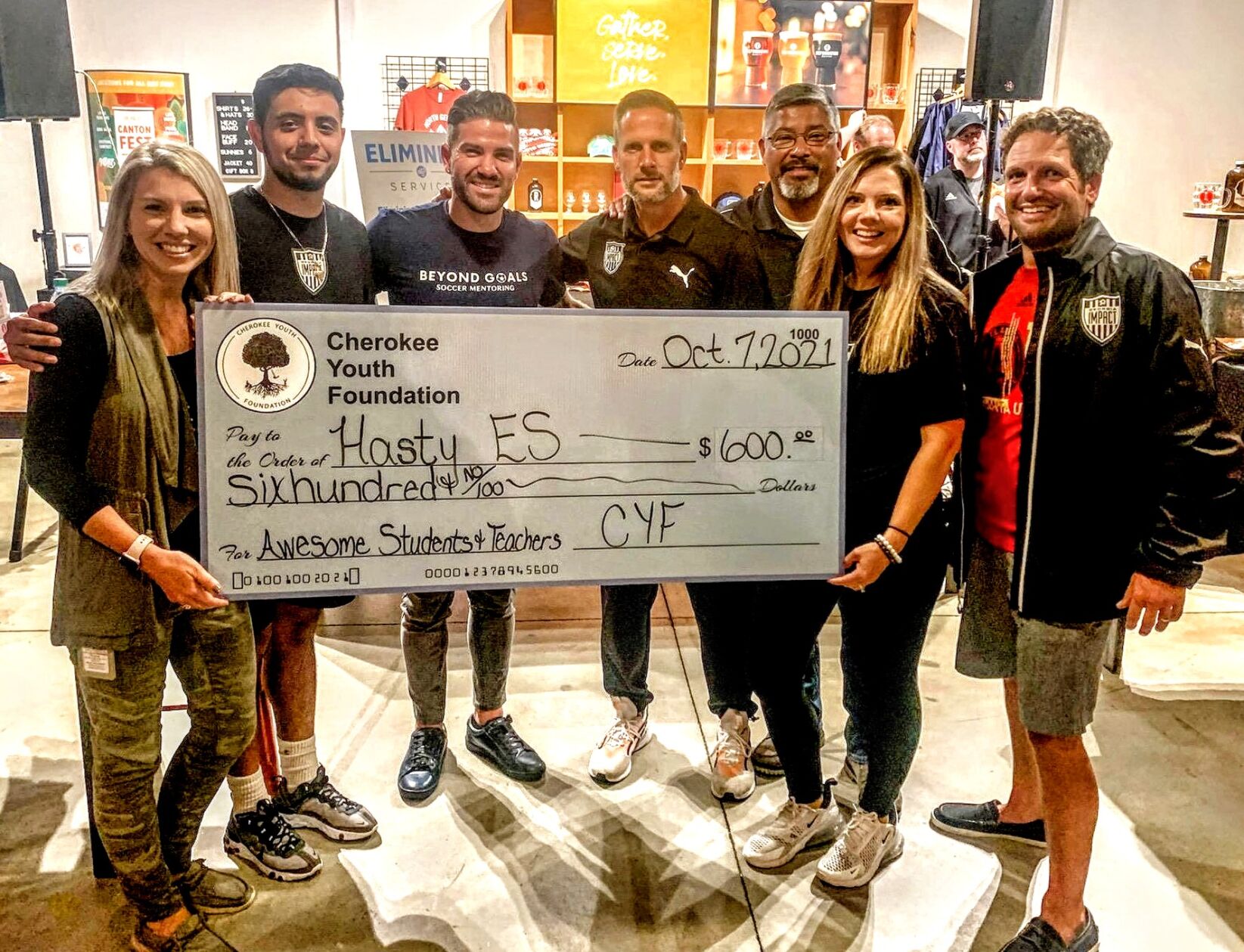 Cherokee Youth Foundation donates $600 to Hasty Elementary